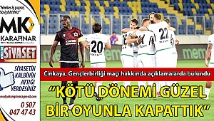 Cinkaya, Gençlerbirliği maçı hakkında açıklamalarda bulundu