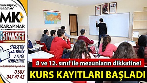 Kurs kayıtları başladı