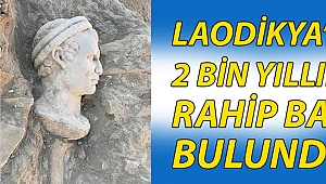 Laodikya'da rahip başı heykeli bulundu