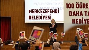 Merkezefendi'de 100 öğrenci tabletini aldı