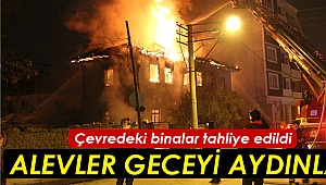 Alevler geceyi aydınlattı