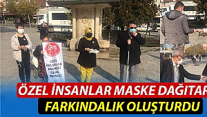 Özel insanlar maske dağıtarak farkındalık oluşturdu