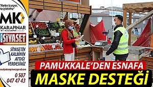 Pamukkale'den esnafa maske desteği