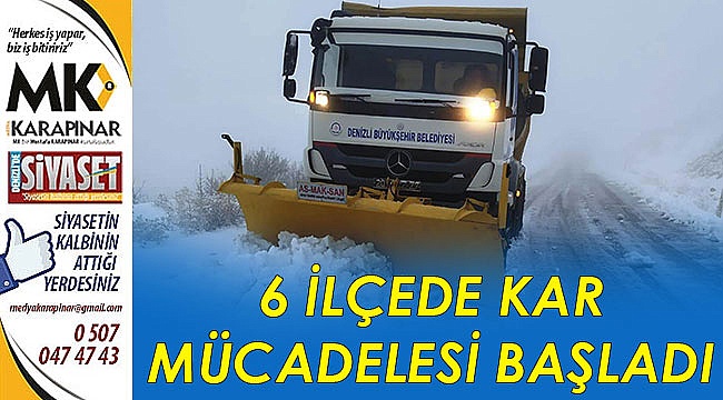 Büyükşehir 6 ilçede karla mücadele ediyor