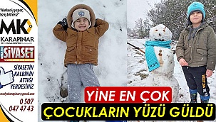 Kar yağışı, çocukları mutlu etti