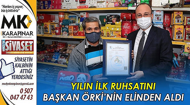 Yeni yılın ilk ruhsatını başkan Örki verdi