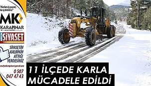 11 ilçede karla mücadele edildi