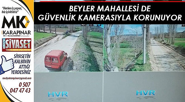Beyler Mahallesi de güvenlik kamerasıyla korunuyor