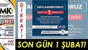 Yapılandırma için son gün 1 Şubat
