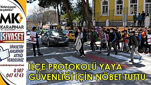İlçe protokolü yaya güvenliği için nöbet tuttu