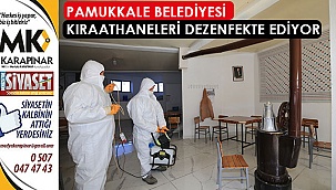 Pamukkale Belediyesi kıraathaneleri dezenfekte ediyor