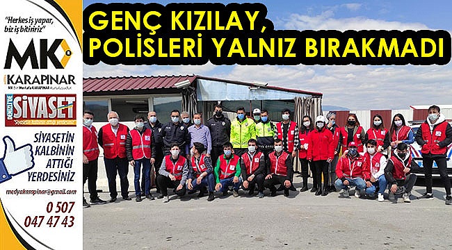 Genç Kızılay, polisleri yalnız bırakmadı