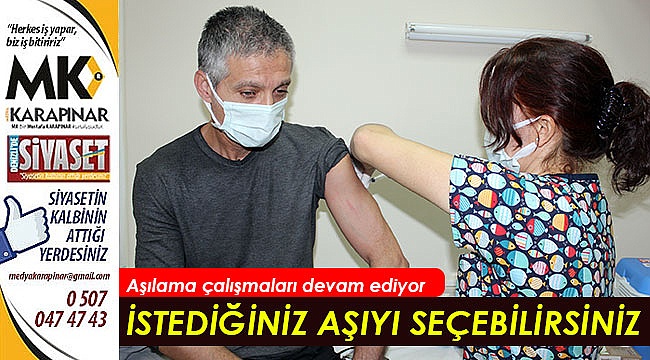 İstediğiniz aşıyı seçebilirsiniz