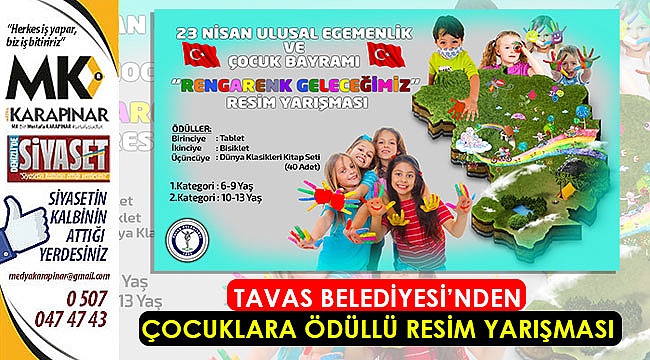 Tavas Belediyesi'nden çocuklara ödüllü resim yarışması