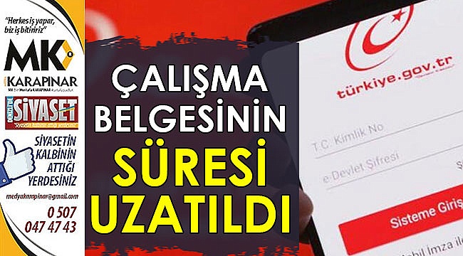 Çalışma belgesi ile ilgili yeni düzenleme geldi