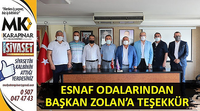 Esnaf odalarından Başkan Zolan'a teşekkür