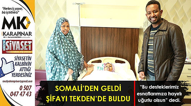 Somali'den gelen hasta şifayı Tekden'de buldu
