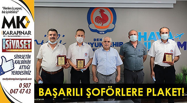 Başarılı şoförlere plaket