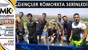 Gençler römorkta serinledi