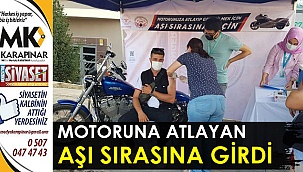 Motosiklet üzerinde aşı oldular