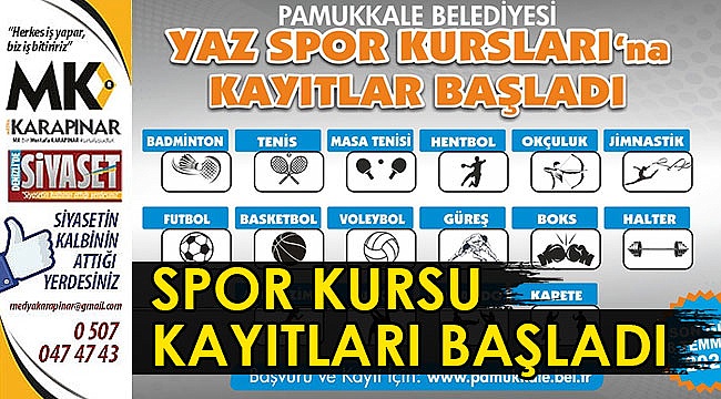 Spor kursu kayıtları başladı