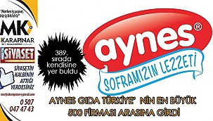 Aynes Gıda Türkiye'nin en büyük 500 firması arasına girdi