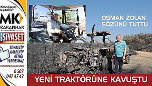 Bir hafta içinde yeni traktörüne kavuştu