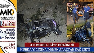 Denizli'de hurda yığınına dönen araçtan sağ çıktı