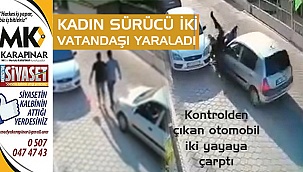 Denizli'de iki yayanın yaralandığı kaza anı kameraya yansıdı 