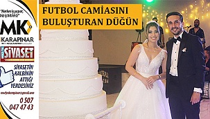 Futbol camiasını buluşturan düğün