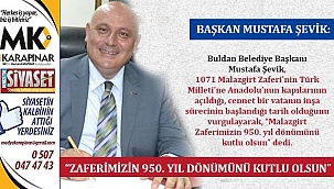 “Malazgirt Zaferimizin 950. yıl dönümünü kutlu olsun”