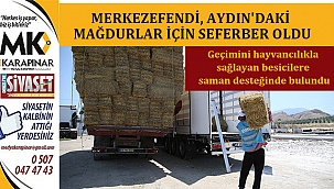 Merkezefendi, Aydın'a saman yardımı yaptı