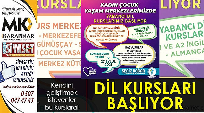 Dil kursları başlıyor