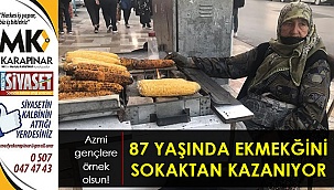 87 yaşındaki kadın ekmeğini sokaktan kazanıyor