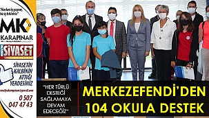 Merkezefendi’den 104 okula destek