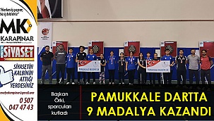 Pamukkale dartta 9 madalya kazandı