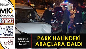 Park halindeki araçlara daldı