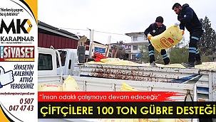 Çiftçilere 100 ton gübre desteği