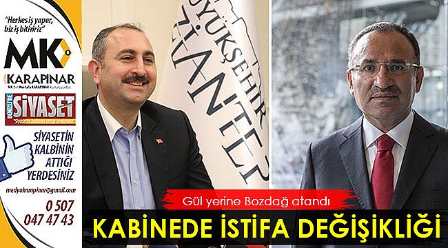 Kabinede istifa değişikliği