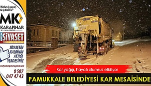 Pamukkale Belediyesi kar mesaisinde