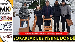Sokak buz pistine döndü