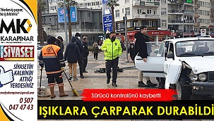 Sürücü ışıklara çarparak durabildi