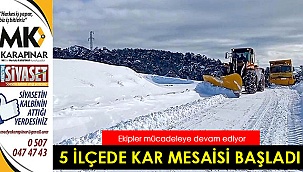 Büyükşehir’den 5 ilçede kar mesaisi