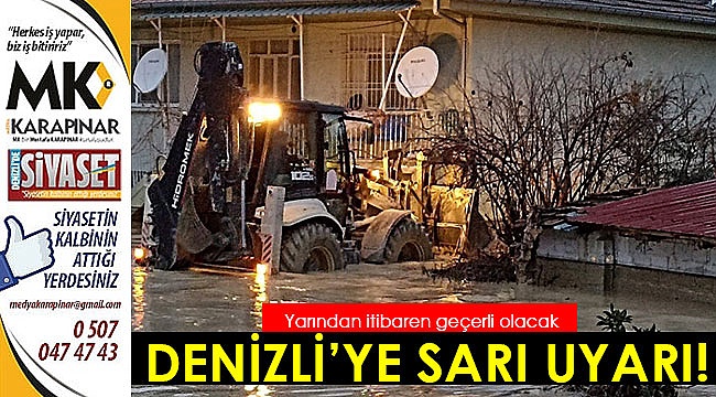 Denizli'ye 'sarı' uyarı