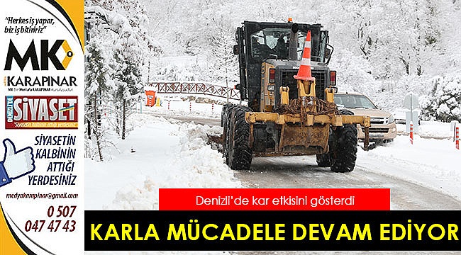 Merkezefendi’de karla mücadele devam ediyor