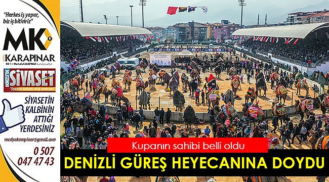 On binlerce Denizlili deve güreşi heyecanını doyasıya yaşadı