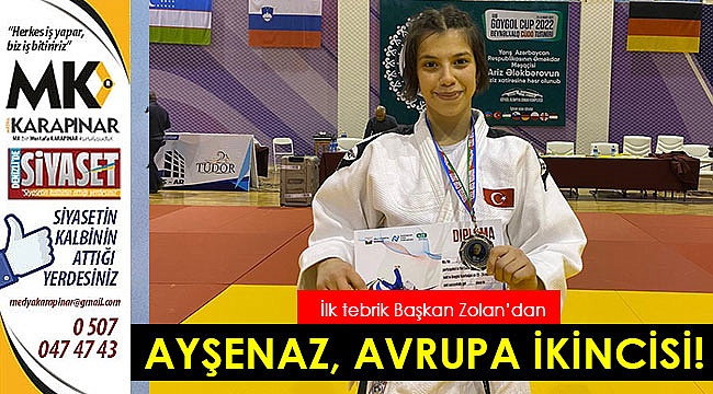 Büyükşehir sporcusu Ayşenaz, Avrupa ikincisi
