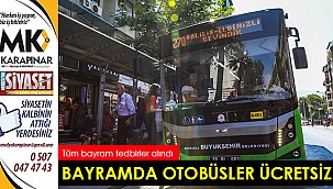Bayramda otobüsler ücretsiz