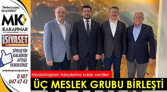 Üç meslek grubu birleşti