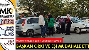 Başkan Örki ve eşi kazazedelere müdahale etti